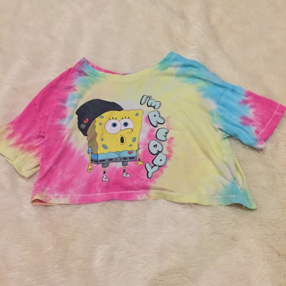 Forever 21 Tops - Forever 21 Tie-dye Spongebob Crop Top